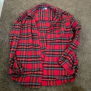 Black, Red, & Navy Flannel Button Up